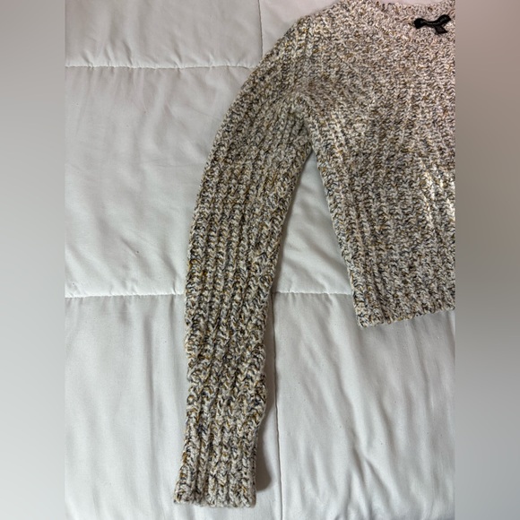 BANANA REPUBLIC Cable Knit Sweater Petite XS cropped Cabincore eclectic grandpa - Picture 10 of 11